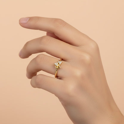 Radiant Crest Gold Ring