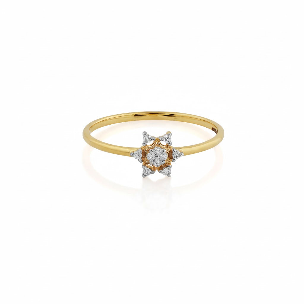 Classic Gold Cluster Diamond Ring