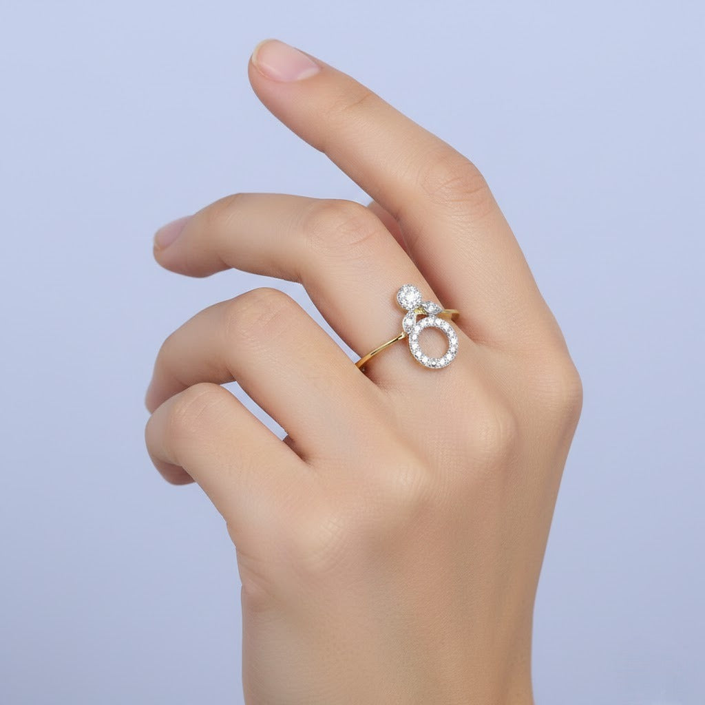 Eternal Circle Charm Diamond Gold Ring