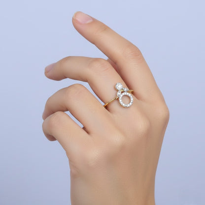Eternal Circle Charm Diamond Gold Ring