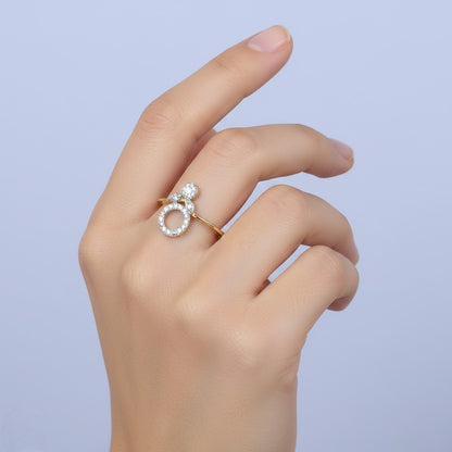 Eternal Circle Charm Diamond Gold Ring