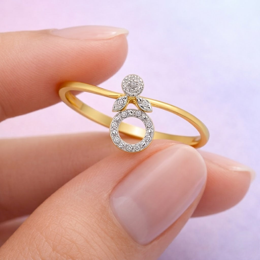 Eternal Circle Charm Diamond Gold Ring