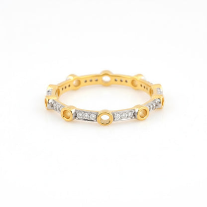 Circular Link Diamond Gold Ring