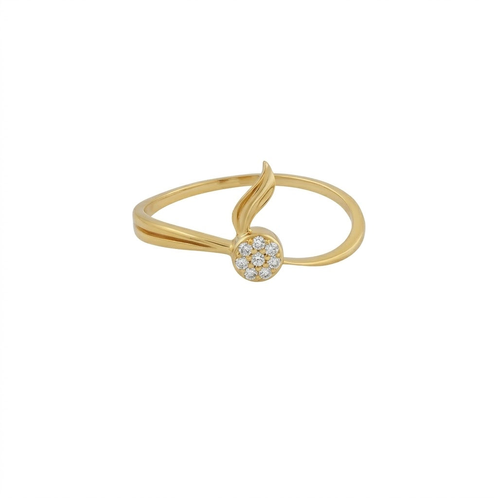 Rising Flame Motif Diamond Gold ring