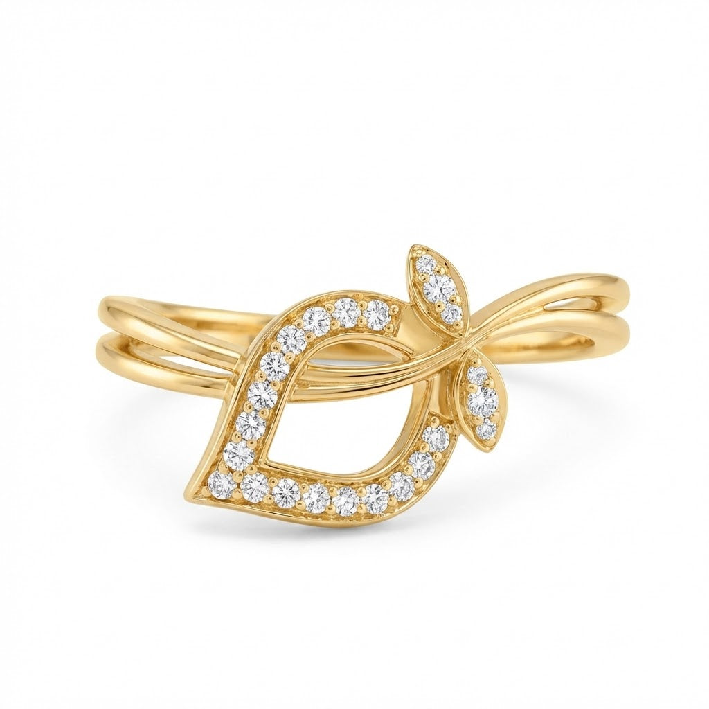 Leaf Embrace Diamond Gold ring
