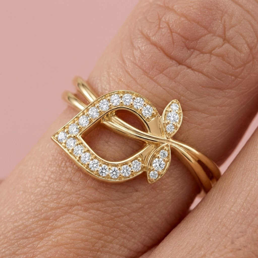 Leaf Embrace Diamond Gold ring