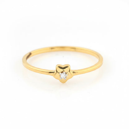 Minimal Gold Flower Diamond Ring