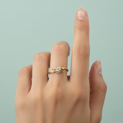 Emerald Bloom Twist Ring