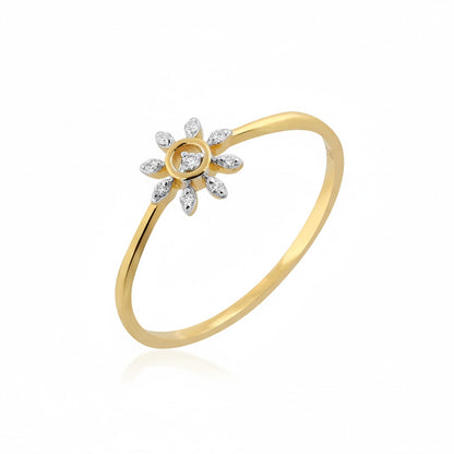 Elegant Gold Floral Diamond Ring