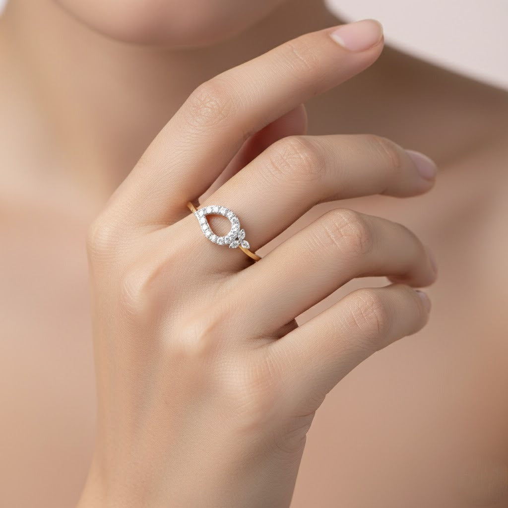 Teardrop Spark Aura Ring