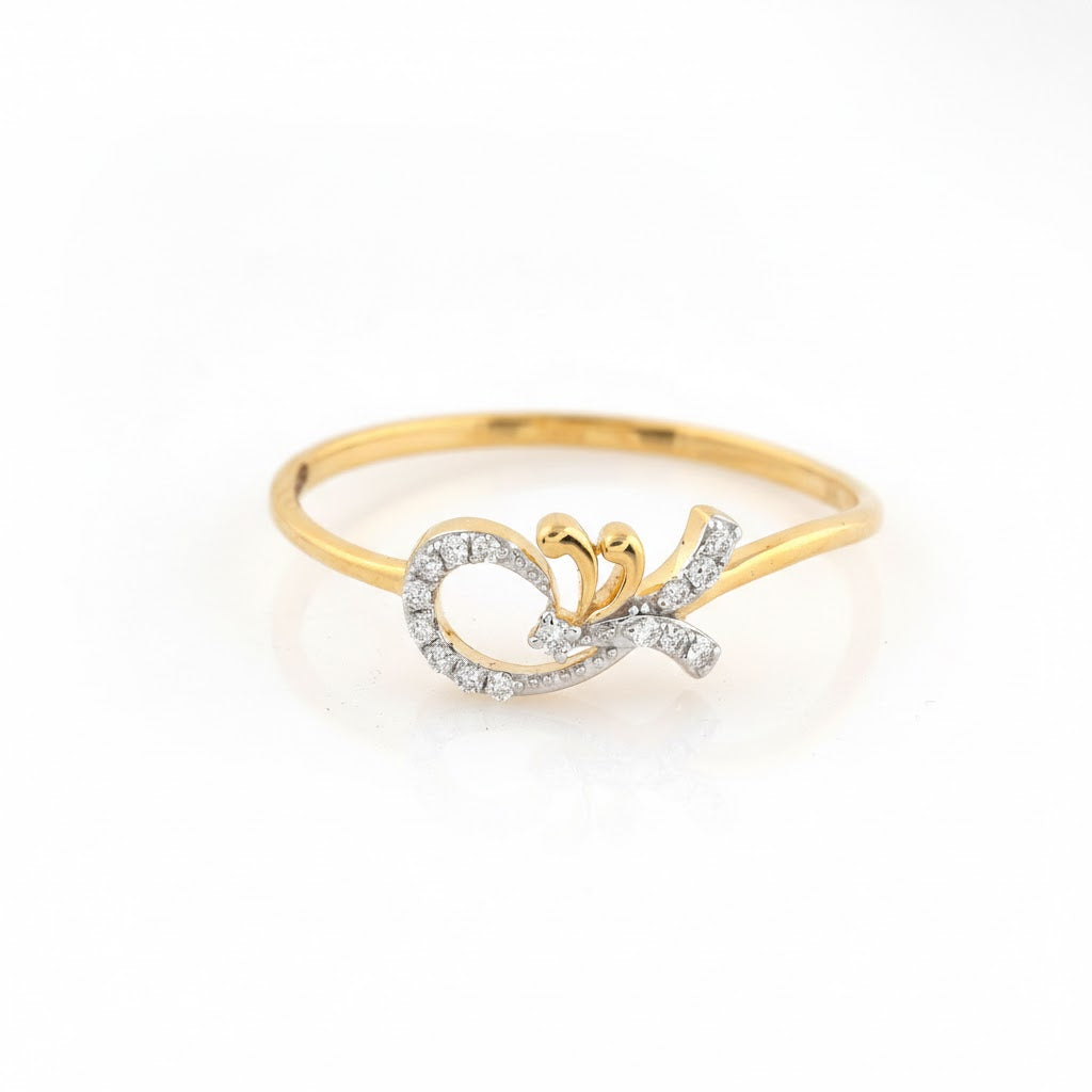 Elegant Gold Swirl Diamond Ring