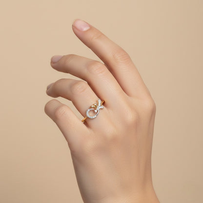 Elegant Gold Swirl Diamond Ring