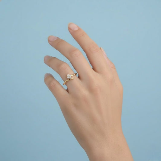 Flowing Blossom Accent Diamond Gold ring