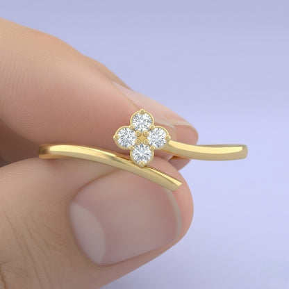 Flowing Blossom Accent Diamond Gold ring