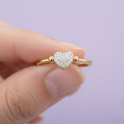 Sparkling Heart Diamond Ring