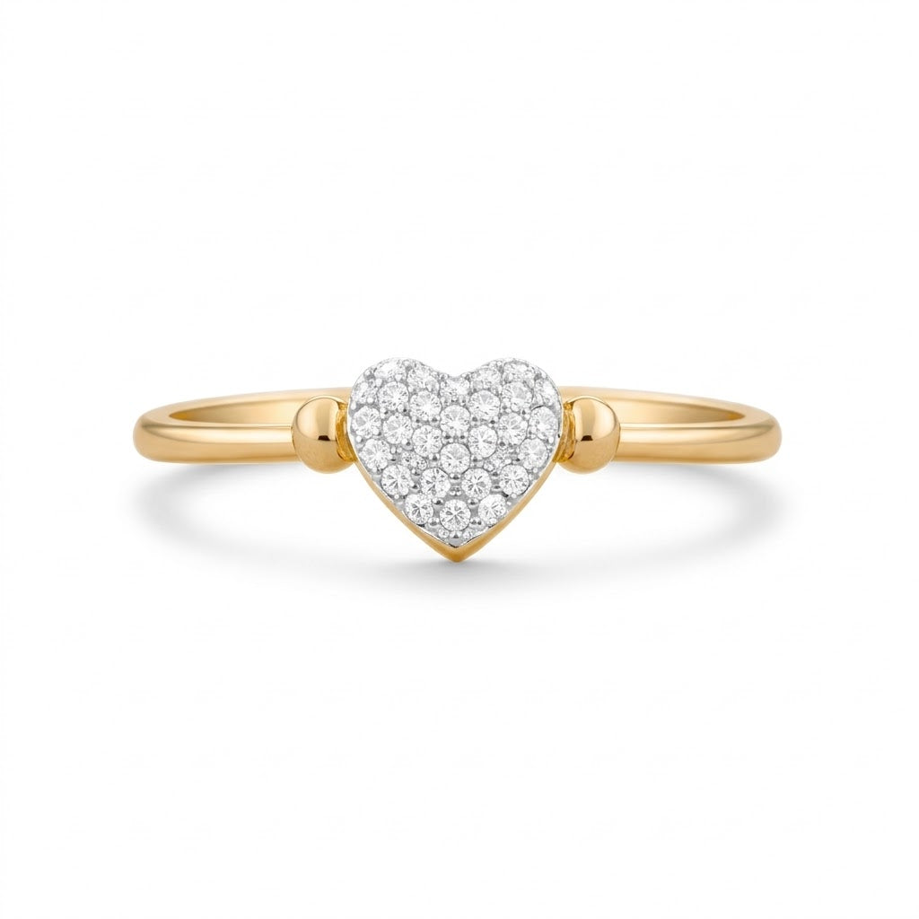 Sparkling Heart Diamond Ring