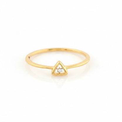 Inverted Triangle Accent Diamond Gold ring