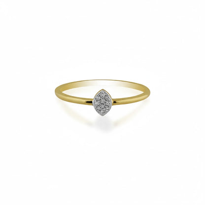 Sleek marquise cluster diamond gold ring