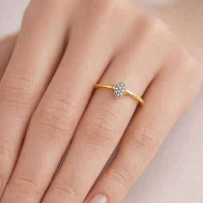Sleek marquise cluster diamond gold ring