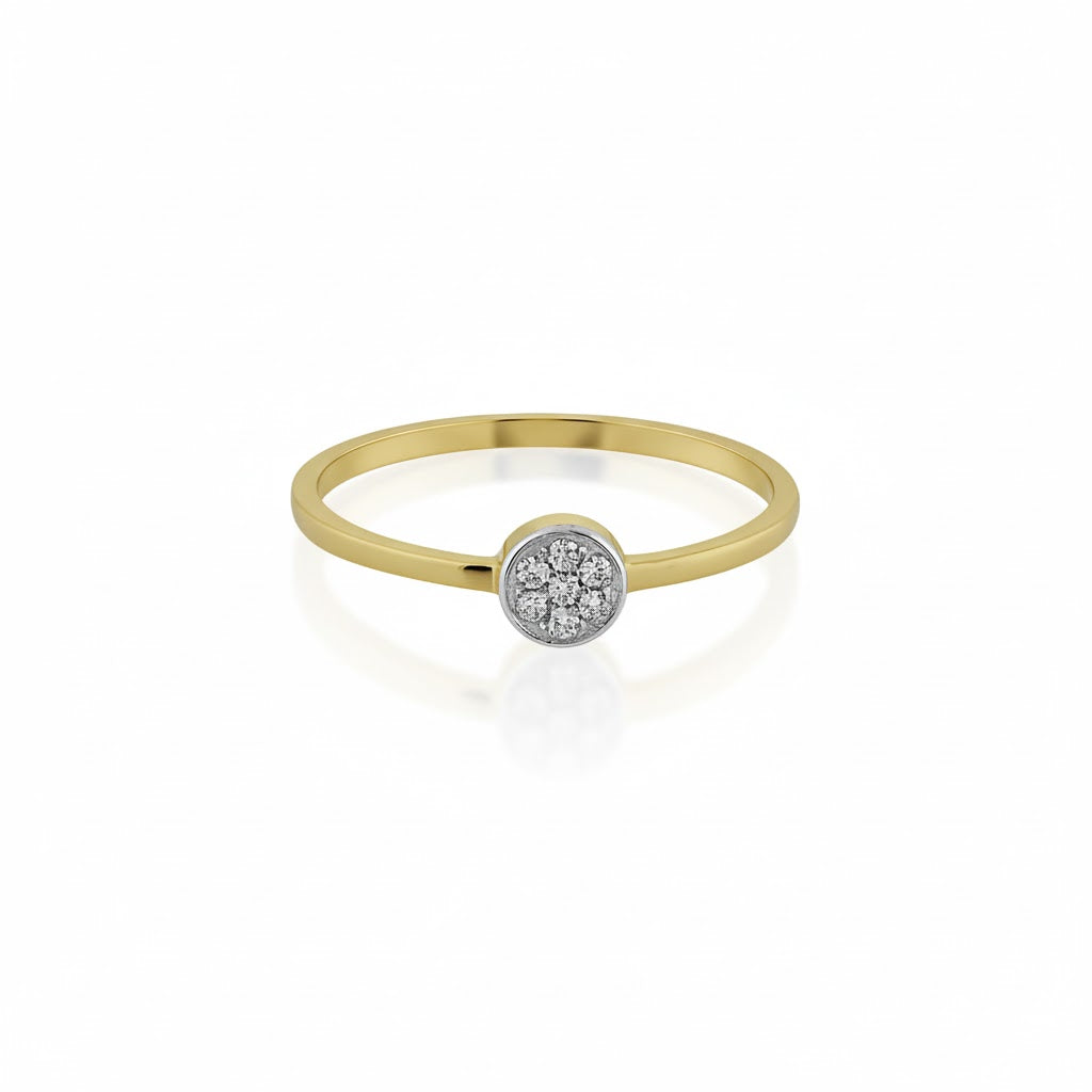 Classic bezel solitaire Diamond Gold Ring