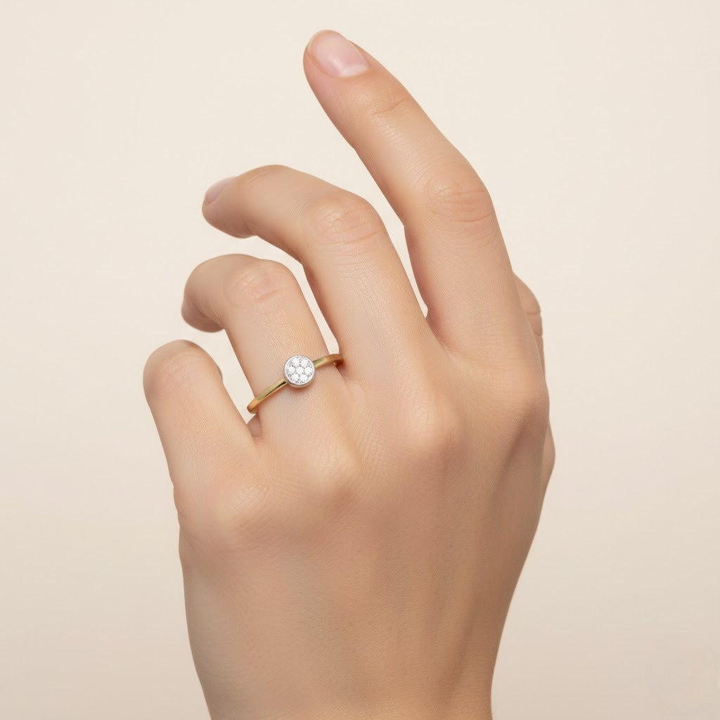 Classic bezel solitaire Diamond Gold Ring