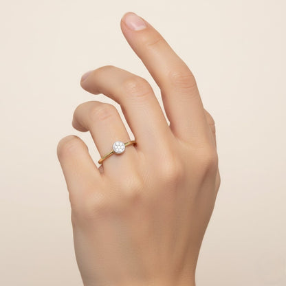 Classic bezel solitaire Diamond Gold Ring