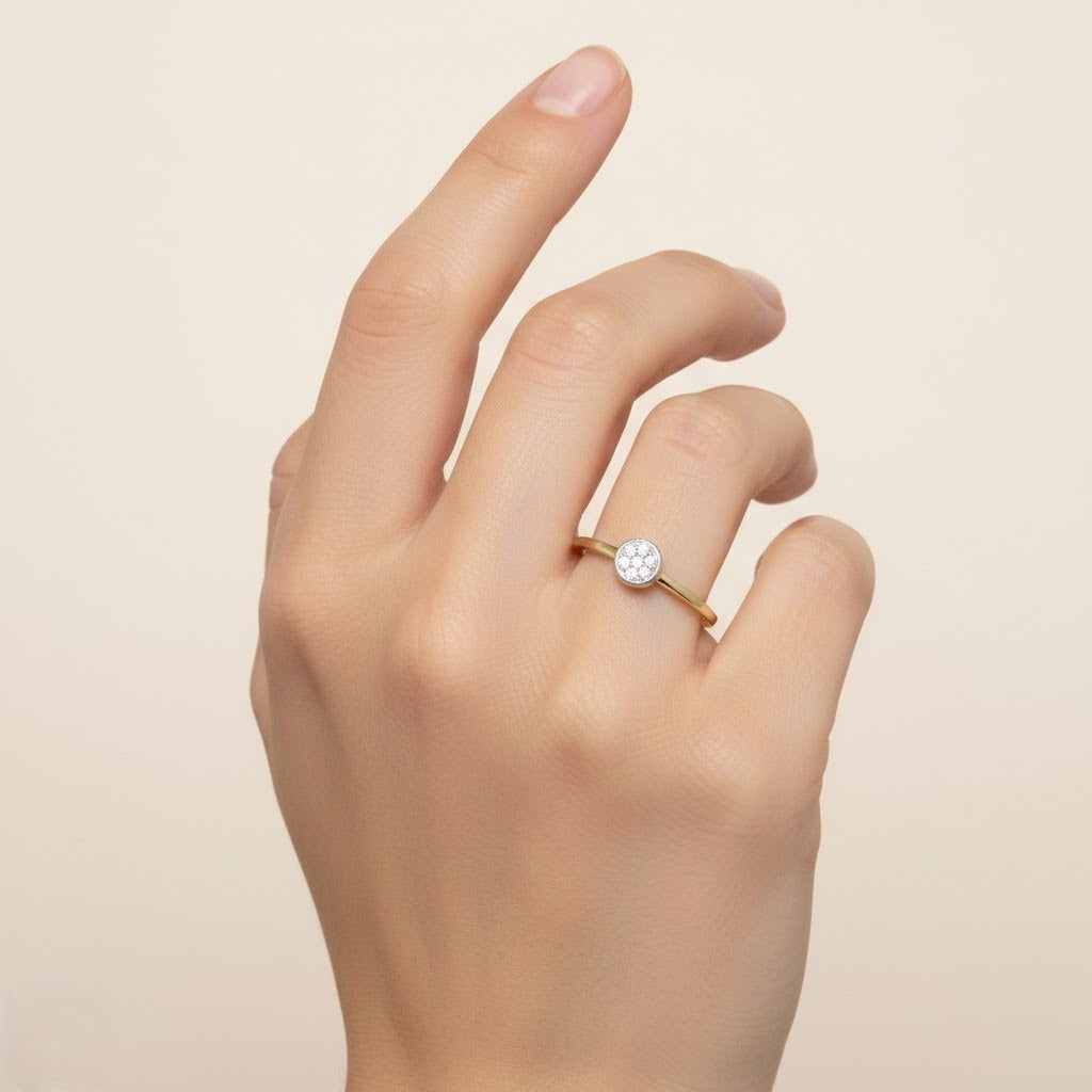 Classic bezel solitaire Diamond Gold Ring
