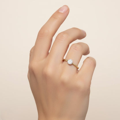 Classic bezel solitaire Diamond Gold Ring