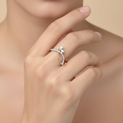 Floral Vine Diamond Gold Ring