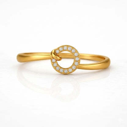 Modern Gold Circular Diamond Ring