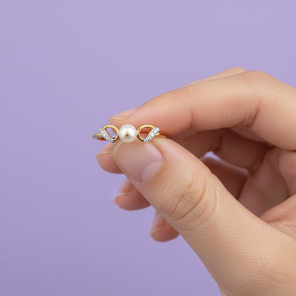 Infinity Loop Gold Diamond Ring