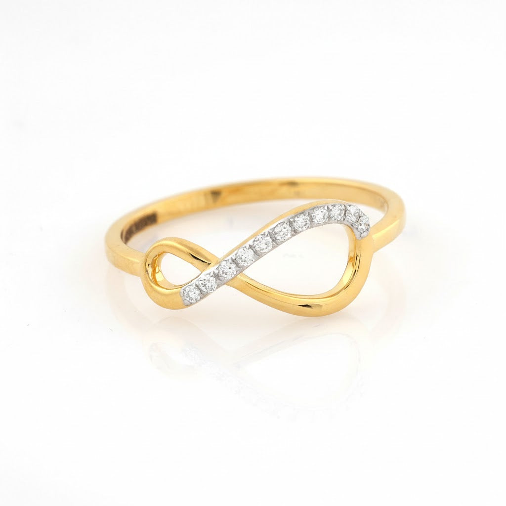 Infinity Line Diamond Gold Ring