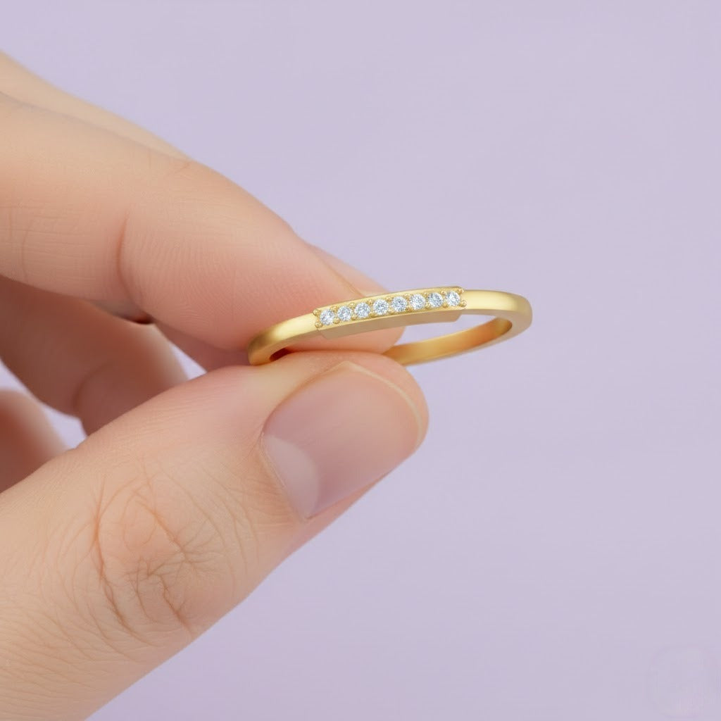 Slim Bar Diamond Gold ring