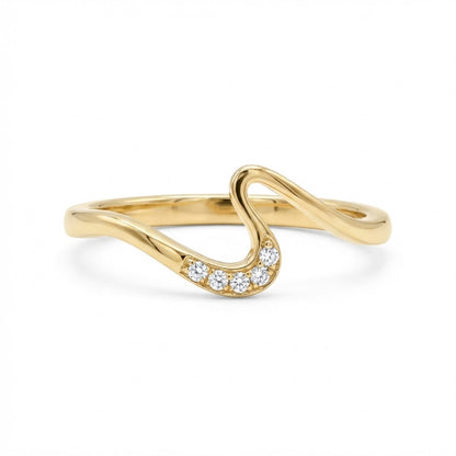 Wave Curve Diamond Gold ring