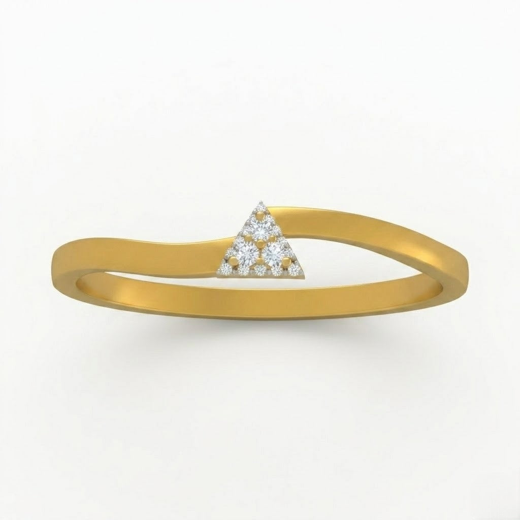 Minimal Triangle Accent Diamond Gold ring