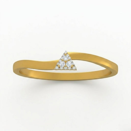 Minimal Triangle Accent Diamond Gold ring