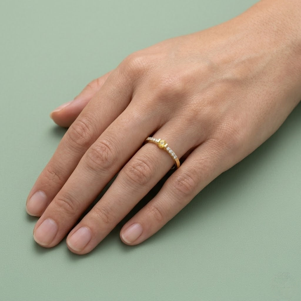 Golden Glow Accent Diamond Gold Ring