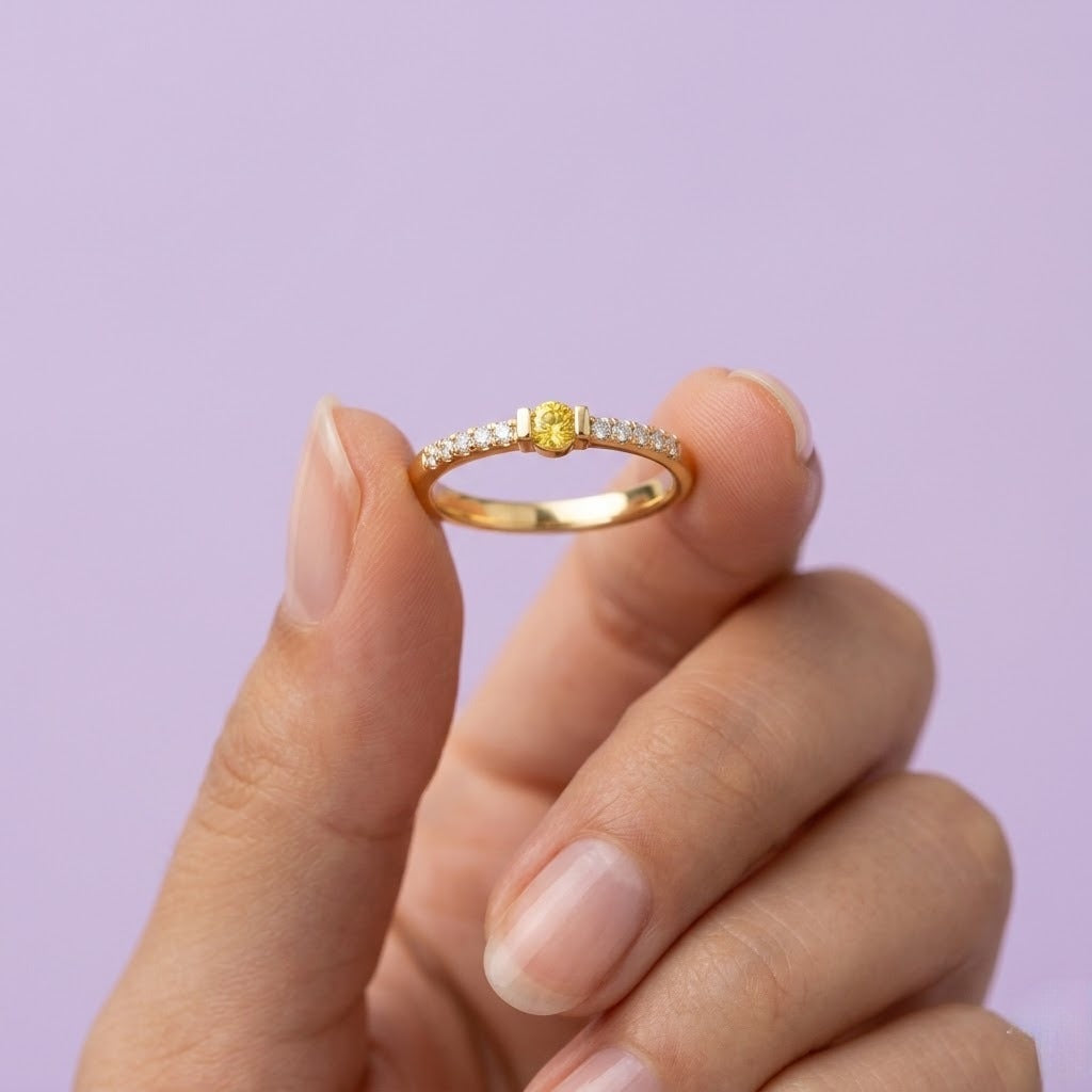 Golden Glow Accent Diamond Gold Ring