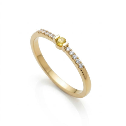 Golden Glow Accent Diamond Gold Ring