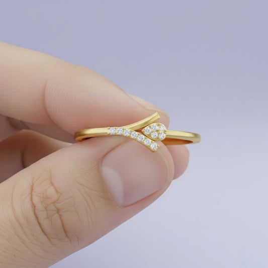 Crisscross Flow Diamond Gold ring