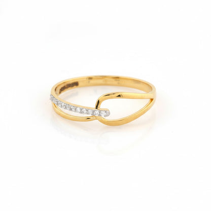 Open Loop Line Diamond Gold ring