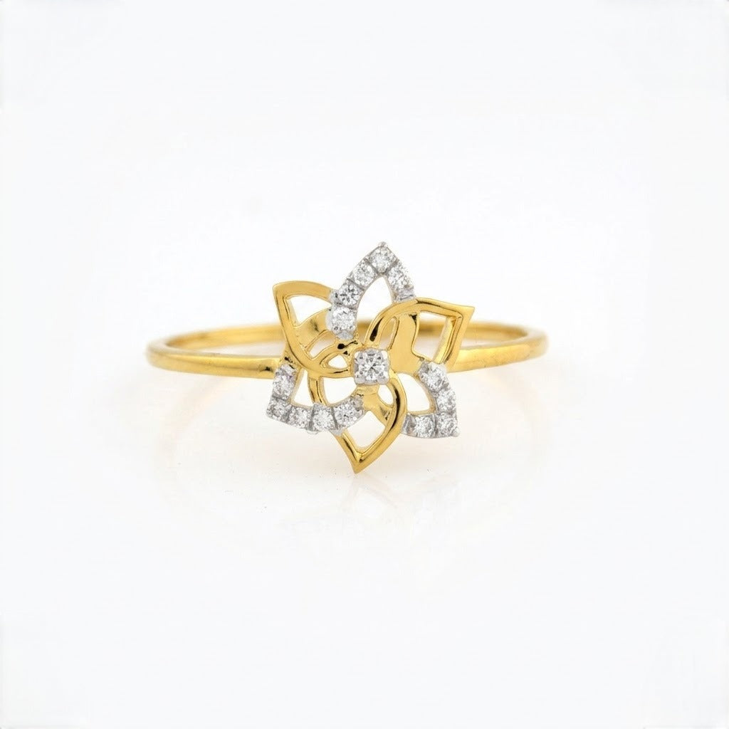 Floral Crest Diamond Gold ring