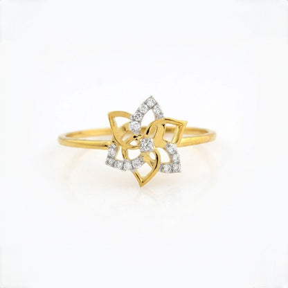 Floral Crest Diamond Gold ring