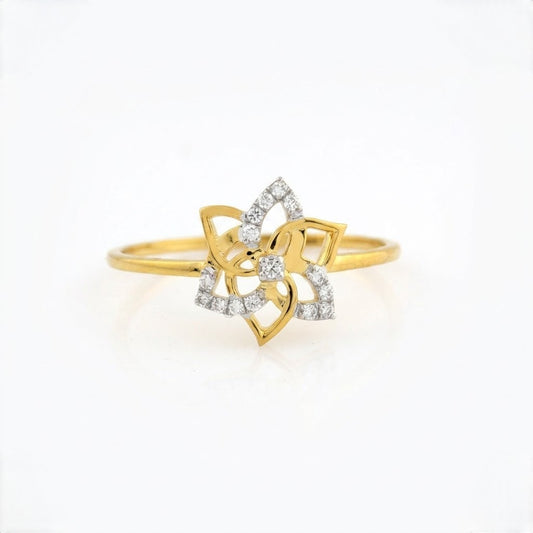 Floral Crest Diamond Gold ring