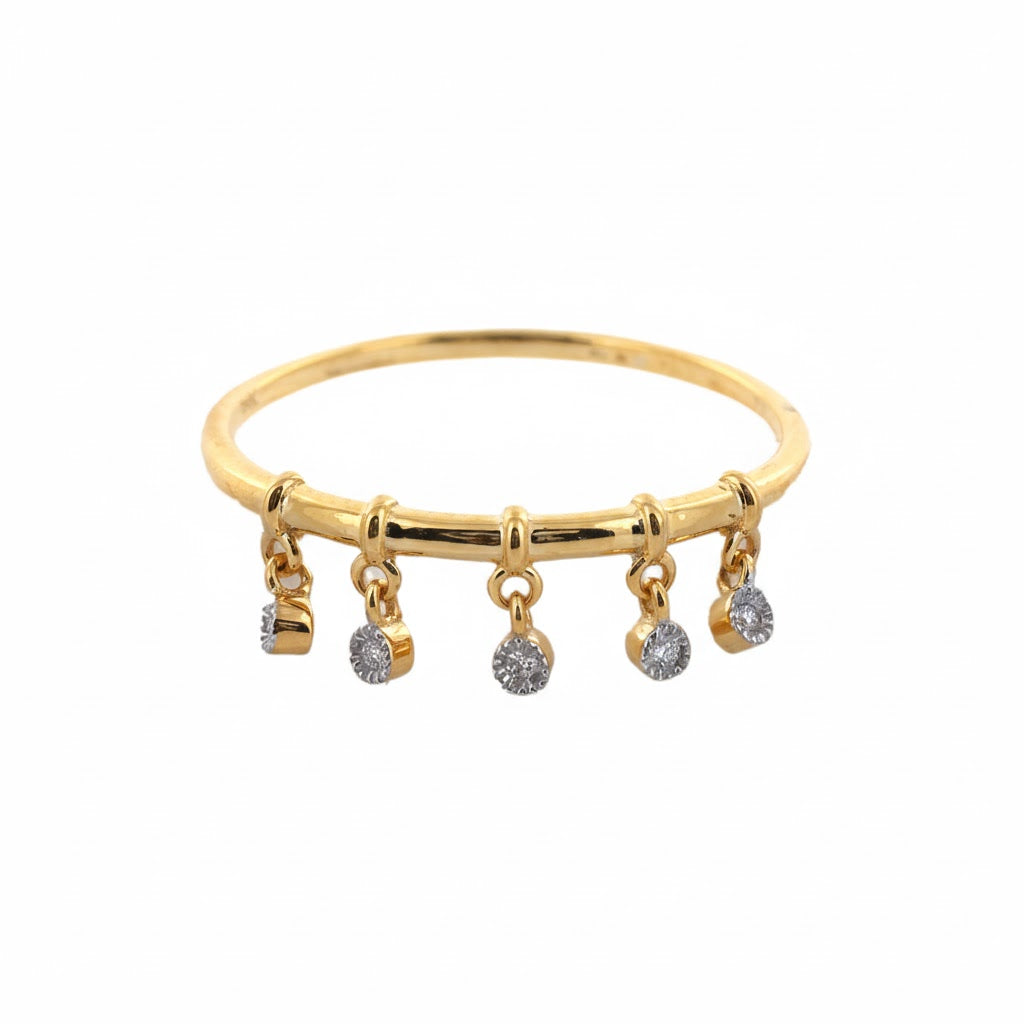 Charm Drop Diamond Gold Ring