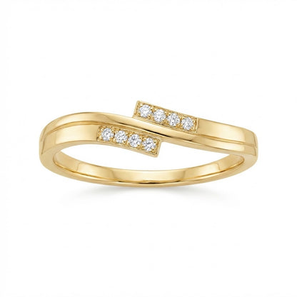 Sleek Parallel Bar Diamond Gold ring