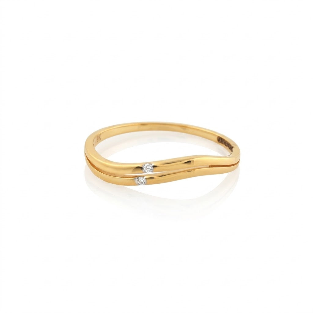 Minimal Twin Stone Diamond Gold ring