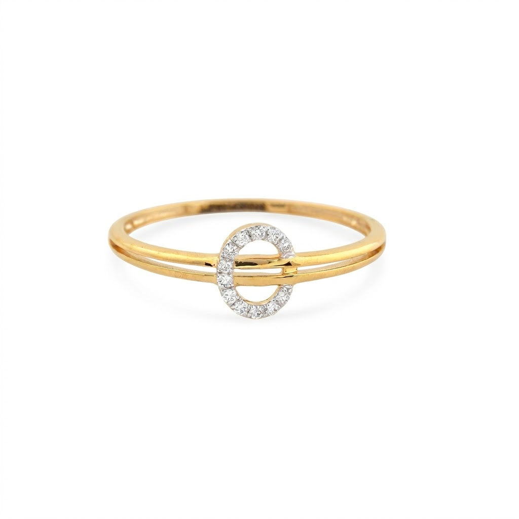 Open Circle Accent Diamond Gold ring