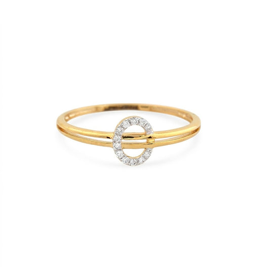 Open Circle Accent Diamond Gold ring