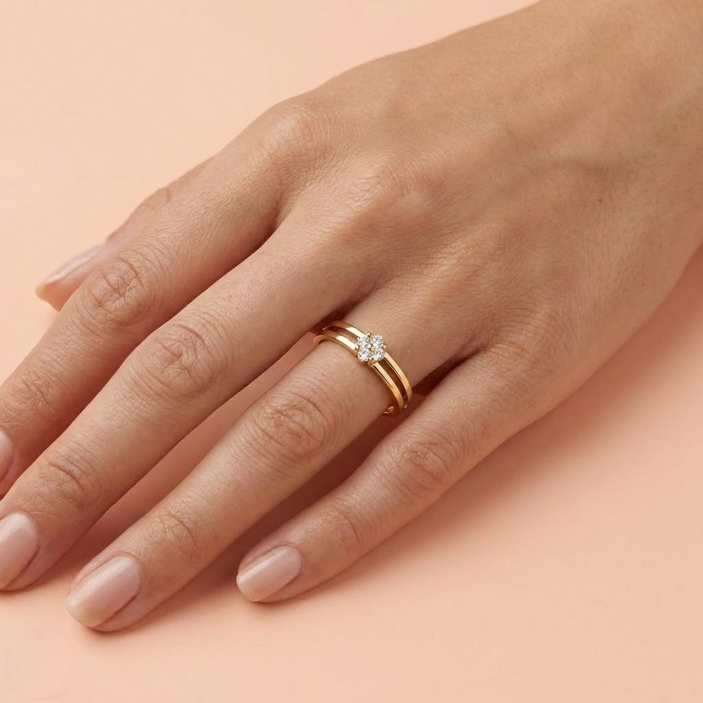 Petite Blossom Band Diamond Gold ring